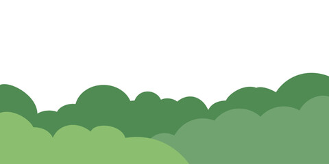 Green bush border frame. Natural, garden, environment concepts. Flat decorative vector design isolated illustration.