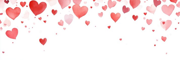 Colorful hearts float gracefully against a pristine white background, evoking the spirit of love and romance for Valentine's Day celebrations.