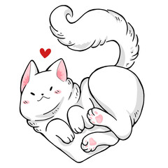 cat with heart