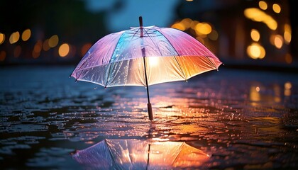  umbrella casting soft glowing reflections 