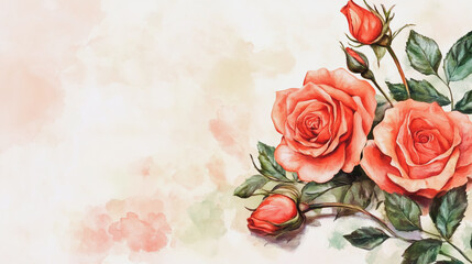 Obraz premium Elegant wedding invitation card background vector. Minimal hand painted watercolor botanical flowers texture template background. Design for wedding, vip cover, poster, rsvp moderncard.Valentine's Day