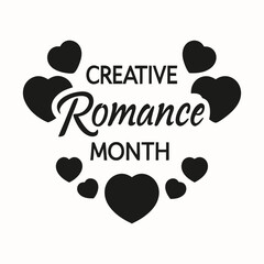 Creative Romance Month Background Template design for Poster or Banner

