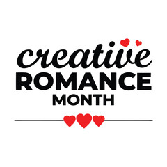 Creative Romance Month Background Template design for Poster or Banner

