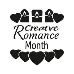 Creative Romance Month Background Template design for Poster or Banner
