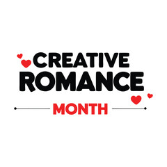 Creative Romance Month Background Template design for Poster or Banner
