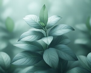 Lush green leaves in soft-focus.
