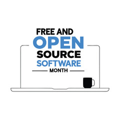 Free and open source software Month Background Template design for Poster or Banner