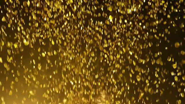 Gold Confetti Falling Overlay for Celebrations and Parties