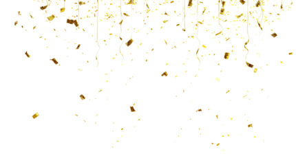 Falling Gold Foil Confetti isolated cutout