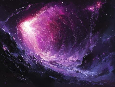 A radiant ice cavern filled with glowing stalactites and shimmering frost. The floor glows faintly with magical patterns, and a crystalline gateway stands at the cavern's end, pulsating softly - Powered by Adobe