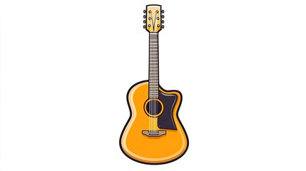 Fototapeta premium A colorful acoustic guitar illustration, showcasing its design and musical potential.