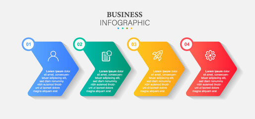 Infographics design vector and business icons with 4 options.