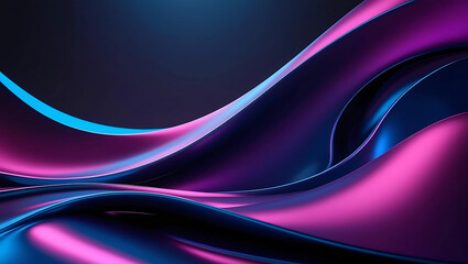 Abstract wave background, smooth gradients of blue and purple hues cinematic style