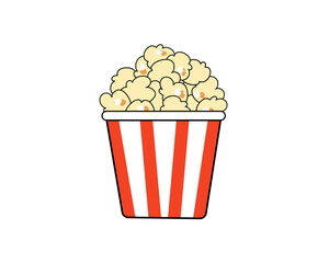 山盛りポップコーンのシンプルなイラスト