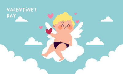 Cupids sky valentine day background