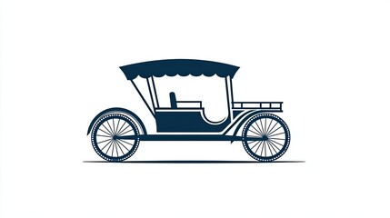 Fototapeta premium A vintage car silhouette with a canopy, representing classic transportation design.