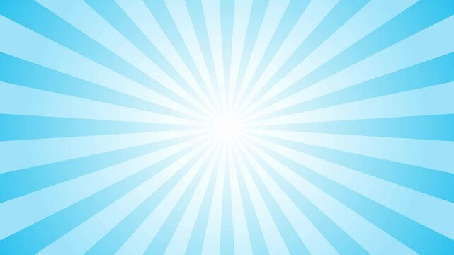 Rotating sunburst loop animation light blue