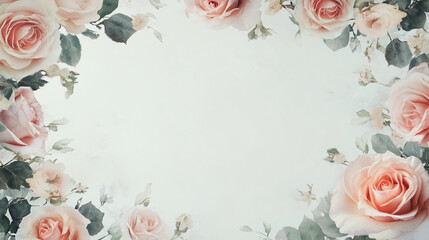Elegant wedding invitation card background vector. Minimal hand painted watercolor botanical flowers texture template background. Design for wedding, vip cover, poster, rsvp moderncard.Valentine's Day