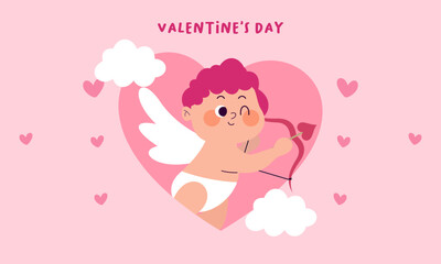 Cupids sky valentine day background