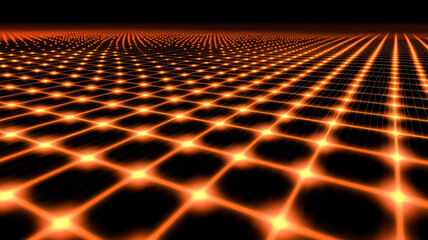 A futuristic heatmap with glowing, gradient-filled squares dynamically arranged on a polished holographic grid, creating a high-tech, data-driven visualization with vibrant colors