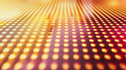 A futuristic heatmap with glowing, gradient-filled squares dynamically arranged on a polished holographic grid, creating a high-tech, data-driven visualization with vibrant colors