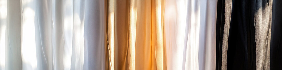 Fototapeta premium Elegant Abstract Gradient: Earthy Tones on Satin Fabric. Flowing Lines and Subtle Stripes Create a Sophisticated Backdrop. AI-Generated Design Element for Versatile Marketing Applications and Luxuriou