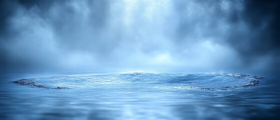 Fototapeta premium Calm ocean scene with cloudy sky.