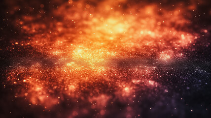 Cosmic Inferno: A fiery nebula explodes with vibrant orange and red hues, creating a breathtaking cosmic landscape.  