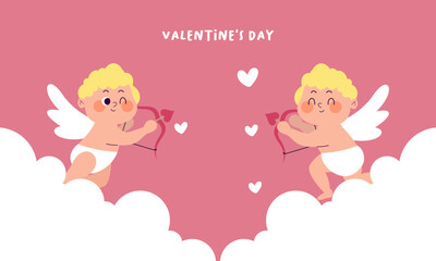 Cupids sky valentine day background