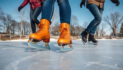 Fototapeta premium Frozen Joy: Winter Fun and Friendship on the Ice