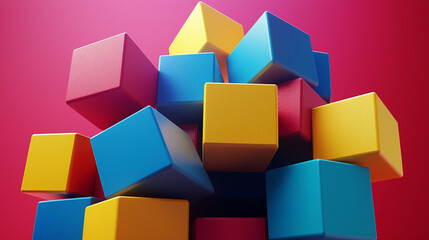 Obraz premium Colorful cubes abstract background.