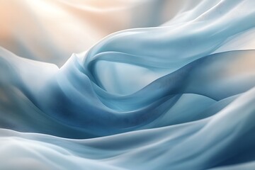 Obraz premium Soft, flowing blue fabric with gentle folds and light.