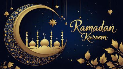 Fototapeta premium Ramadan Kareem Background. Ramadan Mubarak invitation for Muslim community
