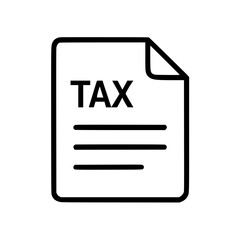 Tax in outline icon style, business and finance theme.