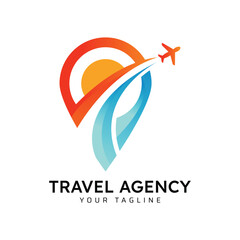 Traveling agency place logo design template