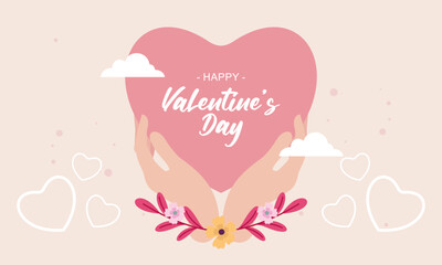 Cupids sky valentine day background
