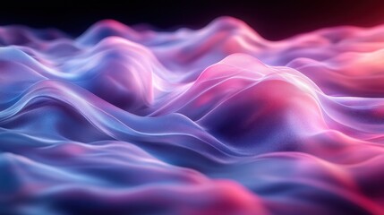 Obraz premium Abstract waves of colorful fabric-like textures in soft lighting.