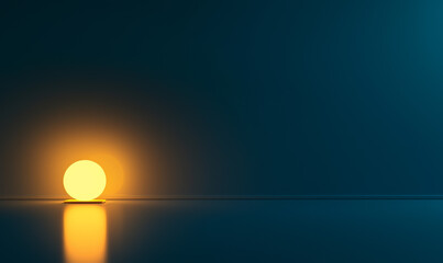 Minimalist Lighting Scene with Desk Lamp and Glowing Sphere