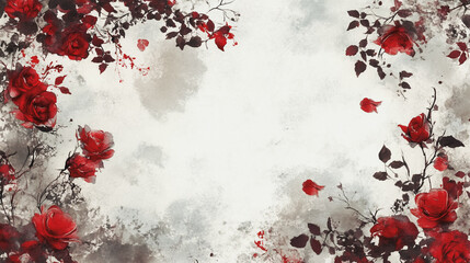 Elegant wedding invitation card background vector. Minimal hand painted watercolor botanical flowers texture template background. Design for wedding, vip cover, poster, rsvp moderncard.Valentine's Day