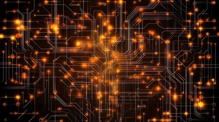 Obraz premium Abstract Glowing Circuit Board Technology Design
