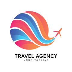 Travel Agency Vector Illustration Logo Design Template