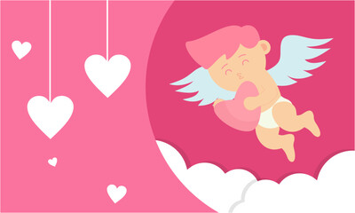 Cupids sky valentine day background