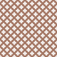 Seamless mocha brown and white vintage basic textile pattern vector