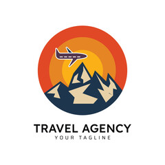 Travel Agency Vector Illustration Logo Design Template
