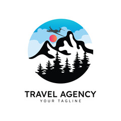 Travel Agency Vector Illustration Logo Design Template