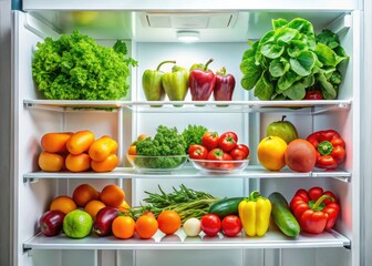Fresh produce close-up: a minimalist's dream refrigerator.