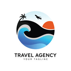 Travel Agency Vector Illustration Logo Design Template