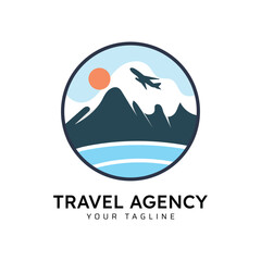 Travel Agency Vector Illustration Logo Design Template