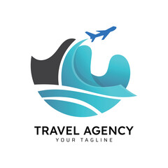 Travel Agency Vector Illustration Logo Design Template
