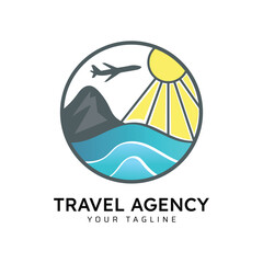 Travel Agency Vector Illustration Logo Design Template